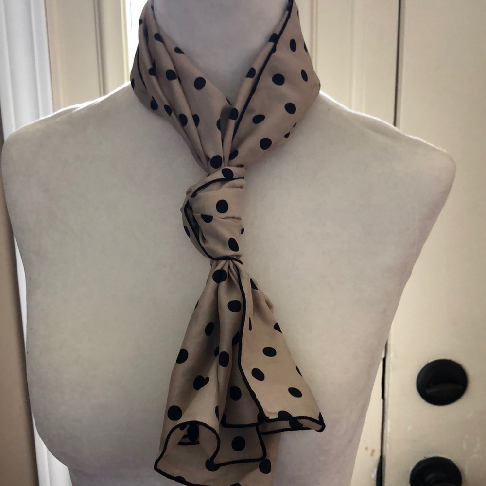 Khaki and black polka dot neckerchief